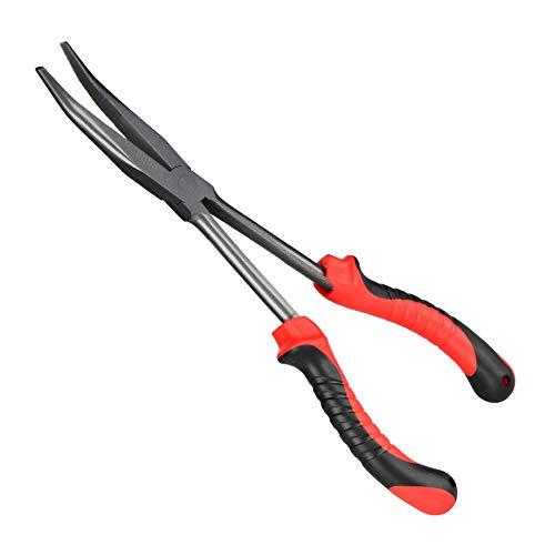 Booms Fishing F05 Hook Remover Long Nose Fishing Pliers 11 Inches PTFE Plated - color: 11" Carbon Steel, Red