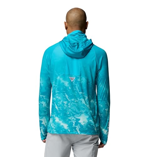 Columbia Men's Pfg Super Terminal Tackle Vent Hoodie - color: Ocean Teal Aerials Fade, size: X-Small