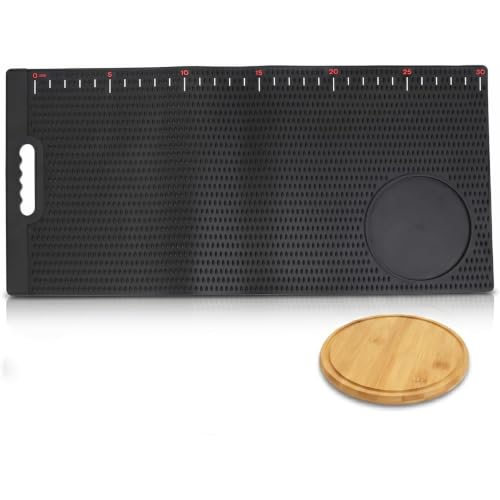 Fish Fillet Mat with Fish Cutting Board, Extra Large 33"x15.75", Non-Slip Fish Cleaning Mat with Measuring Scale, Portable Rollable Fish Fillet Board