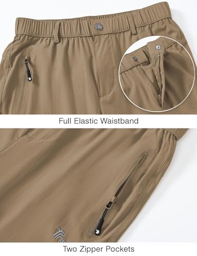 Rdruko Women's Hiking Pants Lightweight Quick Dry Water Resistant Outdoor Travel Fishing Pants with Pockets - color: Light Brown, size: XX-Large