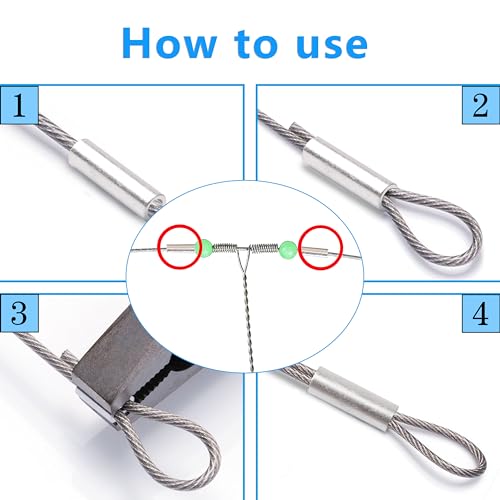 Aluminum Fishing Line Crimp Sleeves, Strong Crimps for Fishing Line Monofilament Saltwater Wire Leader Rigging Rope Cable (600pcs) - color: 600pcs