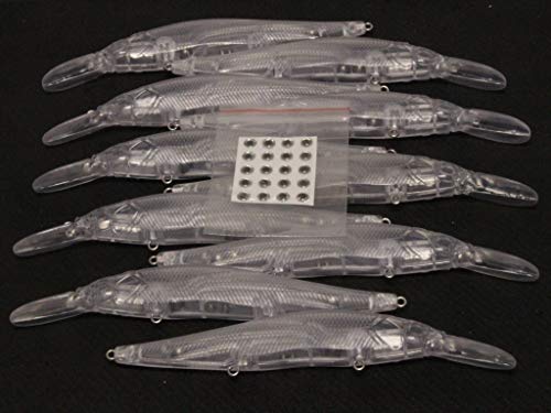 10 Blank Unpainted Minnow Crankbait Topwater Lipless Jerkbait Fishing Lures V3 - color: UPM817P10