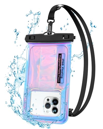 Waterproof Phone Pouch Floating, IPX68 Waterproof Phone Case with Lanyard for iPhone 17 16 15 14 Pro Max Samsung S26 S25 S24, Up to 7 Inch, Beach Vacation Essentials, Dazzling Purple - color: Dazzling Purple