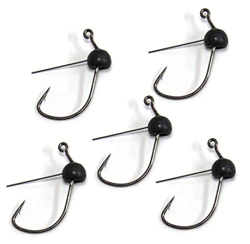Harmony Fishing - Tungsten Weedless Wacky Jigheads (5 Pack, Black) [Finesse jig Heads for Wacky Worms/senkos] - size: 1/16 oz (5 Pack)
