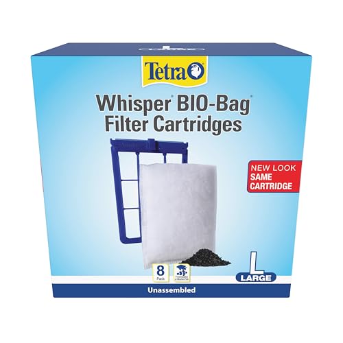 Tetra Whisper Bio-Bag Large Filter Cartridges for Aquariums, 8 Count, Unassembled, Fits Tetra Whisper Fish Tank Filters 10-30 Gal, 20-40 Gal, PF-20, 30, 40, 60, IQ 20, 30, 45, 60 - size: 8 Count, style: Standard