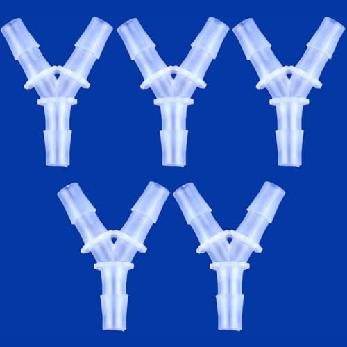 Plastic Barb Equal Y Tee 9/16" hose ID Polypropylene pipe connectors Plastic Joint Splicer Mender Adapter Union Boat Water Air Aquarium O2 Fuel (pack of 5) - size: 9/16 Inch, style: Pack of 5