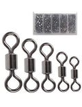 Fishing Barrel Swivels Set, 210pcs Rolling Bearing Snap Connector for Saltwater Freshwater Fishing