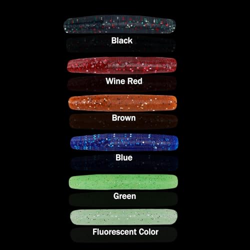 Soft Plastic Worms Lures with Salted Hook Slot 2.6in FS/RE-11 - size: 30pcs