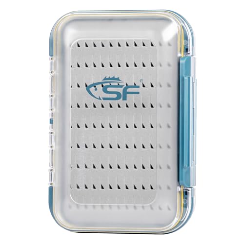 SF Large Waterproof Fly Box For Fly Fishing Double Sided Clear Lid Ice Fishing Jig Head Tackle Box Fly Flies Dry Flies Wet Flies Nymph Streamer Easy Grip Foam - style: Easy Grip Foam-Large
