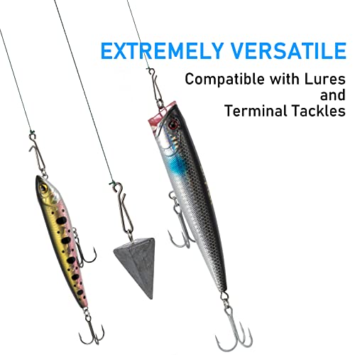 Dr.Fish 50 Pack Fishing Clips Quick Change Speed Clips Crankbait Snaps Stainless Steel Line Lure Hook Connector Freshwater - size: #4-50LB-0.95"
