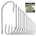 Dovesun Fishing Hooks Saltwater O'Shaughnessy Fishing Hooks 100/80/70/60/50pcs Stainless Steel Forged J Hooks Trolling Sea Bass Striper Cod Bluefish Striped Bass 1# 2# 4# 6# 1/0-8/0 - color: Size:1#*100PCS