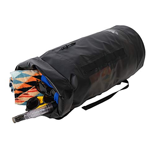 Pelican ExoDry 30L Large Drybag - Waterproof - Backpack-Type Shoulder Straps - Thick & Lightweight - Roll Top Compression - Keeps Gear Dry for Kayaking, Rafting and Fishing - Black - size: 30L