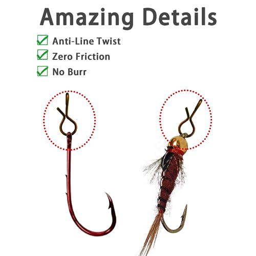 EUPHENG Micro Fishing Connector Tackles, Lightweight High Strength Fly Swivels Snaps to Reduce Line Twist for Fly Fishing Flies Tippet Leaders - color: Fly Fishing Micro Snaps, size: Size XS-100 Pack