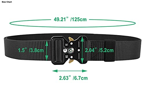 DOOPAI Tactical Belt for Men, 3Pack Military Nylon Web with Heavy Duty Quick Release Metal Buckle - color: 22-1 Black/Green/Brown With Compass, size: 28-42 Waist Adjustable 125 cm (3 Pack)