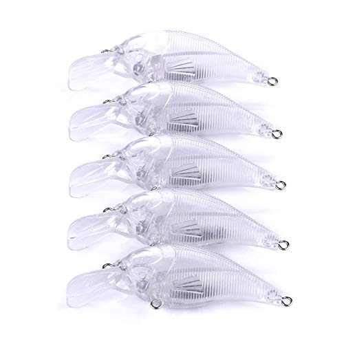 20pcs Unpainted Minnow Crankbaits, Fishing Lure Blanks, 7.5cm/2.95inch - 10.2g/0.02Lb, Bass, Alloy Steel, 13.6cm x 18cm x 1.8cm