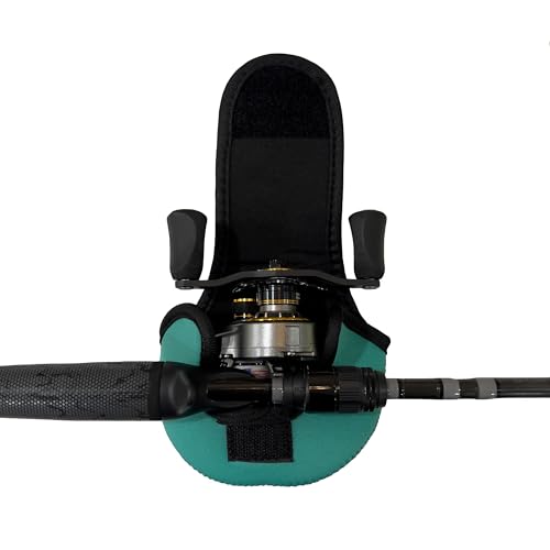 Angler Armour Baitcast Reel Cover | Baitcaster Sleeve | Fishing Reel Pouch | Low Profile Baitcasting Reel Protector | Neoprene Reel Case | 50 100 200 Series Baitcast Covers - color: Lagoon Seafoam