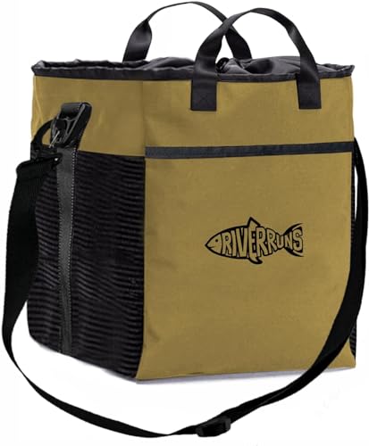 Riverruns Fishing Hunting Wader Bag with Vented Mesh, Waders Boots Bag, Fly Fish Storage Bag for Fishing, Hiking, Camping - color: Khaki, size: Large 60 L