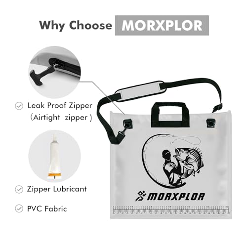 MORXPLOR Fish Bag Heavy Duty Tournament Fishing Weigh in Bag 26x23 19x34 inches - color: 23inch light grey with mesh bag