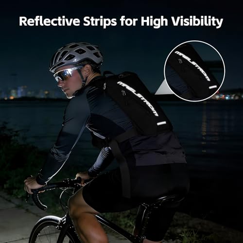 Maelstrom Hydration Running Vest with 2L Water Bladder for Men Women | Chest Pack, BPA-free, High Flow Bite, Reflective Stripe, Detachable, Breathable Pad, Perfect for Cycling, Marathon, Hiking - color: Black