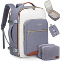 LOVEVOOK 40L Travel Backpack for Women & Men, Airline Approved Carry On Luggage with 3 Packing Cubes, TSA Overnight Bags, Waterproof Personal Item Bag, Weekender Essentials Backpacks fits 17" Laptop - color: Grey-beige-brown, size: Large