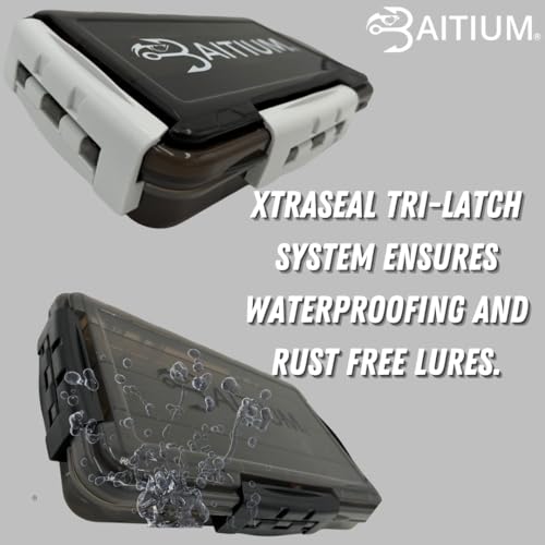 Baitium XTRAseal Waterproof Fishing Tackle Box Organizer, Tackle Boxes With Dividers, Tacklebox for Fishing, 3600 3700 Tackle Tray, Fishing Gear - size: 2-Pack 3700 (14" x 8.9" x 2.1")
