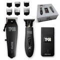 TPOB Slime 2 Black Clipper Trimmer Shaver Set Barber Hair Clippers for Men 6800 RPM with Rubber Case - color: Black Pack
