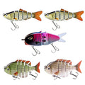 Fishing Lures for Freshwater and Saltwater, Lifelike Slow Sinking Bass Lures Multi-Jointed Swimbait for Bass Trout Crappie Walleye Pike, Must-Have Fishing Gear for Family Fishing Gear (5 Pcs)