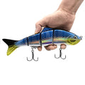 10in Multi Jointed Swimbait Fishing Lures Bait,4 Segment Big Giant Sinking Fishing Bass Lures,Crankbaits Swimbaits with Treble Hook - color: 10in,4.76oz-Color H