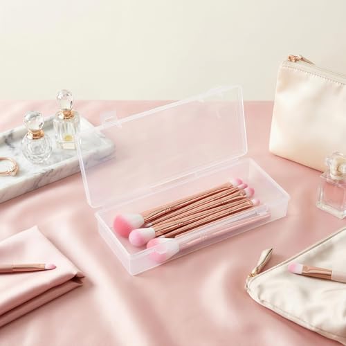 LJY 10 Pieces Rectangular Empty Mini Clear Plastic Organizer Storage Box Containers with Hinged Lids (6.1 x 2.6 x 1.2 inch, Transparent) - color: Transparent, size: 6.1 x 2.6 x 1.2 inch