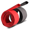 2 Pcs 1/2 inch (Diameter) 3:1 Waterproof Heat Shrink Tubing Kit, Large Marine Dual Wall Adhesive Shrinkable Wire Wrap Tube, Insulation Sealing Cable Protector by YUKSY (4ft, Black & Red) - size: 1/2" (4ft, Black/Red)