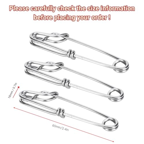 15pcs Longline Fishing Snap Clips, Stainless Steel Tuna Clips with Snap Swivel Longline Branch Hangers Fishing Accessories for Saltwater, Shark, Tuna Fishing
