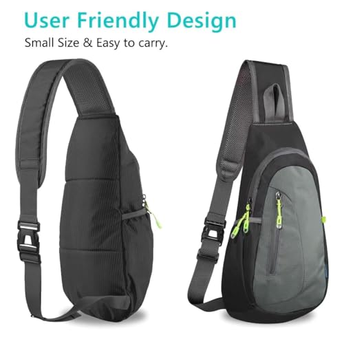 TITECOUGO Small Sling Bag, Lightweight Crossbody Backpack for Men Women, Shoulder Bag for Sports and Outdoor - color: Black/Dark Grey