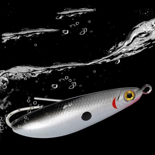 AMHDV Weedless Minnow Hard Lures Topwater Fishing Bait for Freshwater Saltwater (Pack of 5)