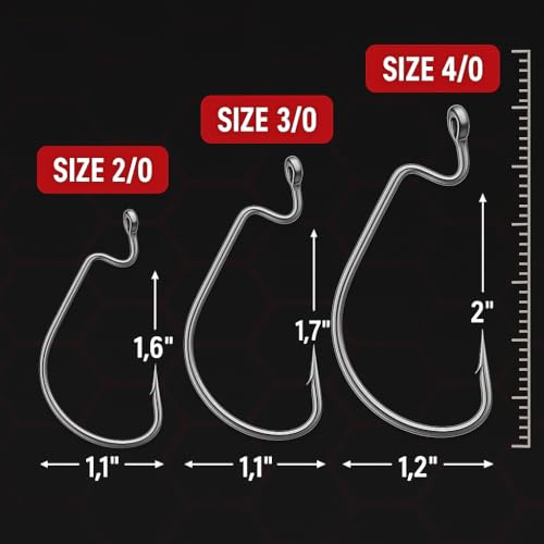 Worm Hooks for Bass Fishing- Texas Rig - Ewg