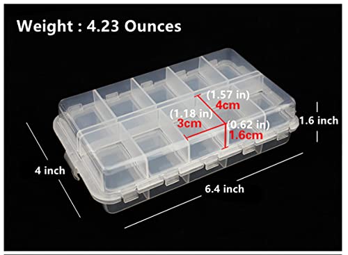2x Small Hard Fishing Tackle Box Portable Case Hooks Lure Baits Storage Box Containers For Storing Swivels Jigs Hooks Sinker,20 Compartments (White) - color: White
