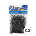 American Fishing Wire Mighty Mini Stainless Steel Split Rings, 3 Times Stronger Than Brass, Superior Holding Power for Fisherman and Outdoorsman - 100pcs in Bright Stainless Steel and Gunmetal Black - size: 100 pc, #7, 198 lb test, style: Gunmetal Black