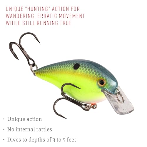 Strike King KVD 1.5 Hard Knock Fishing Lure, 3/8 oz, 3D Lifelike Eyes - color: 538 - Chartreuse Sexy Shad, size: 1.5-Ounce