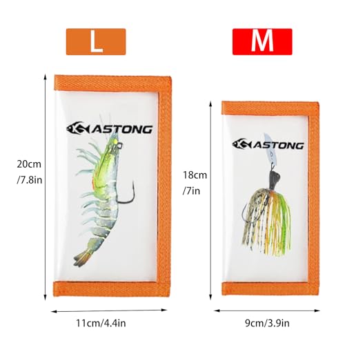 Clear PVC Fishing Lure Wraps 4/10 Pack See-through Lure Covers Durable Fishing Hook Bait Storage Protectors Keeps Children, Pets and Fishermen from Sharp Hook 2 Size (10Pcs(5M+5L), Orange) - color: Orange, style: 10pcs(5m+5l)
