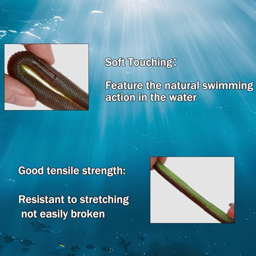 Soft Plastic Fishing Lures with Salted Hook Slot 10pcs FS/RE-09 - color: Color D