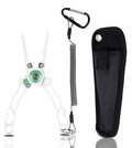 Fishing Pliers with Innovative Ergonomical Handle, Corrosion Saltwater Resistant,Fishing Multitool Hook Remover Braided Fishing Line Cutting, Split Ring with Coiled Lanyard and Sheath - color: White-6.6"