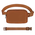 VOROLO Fanny Pack For Women And Men Crossbody Bag Belt Bag Brown | Adjustable Strap Graduation Gifts Lightweight Travel Running - color: Brown with rope
