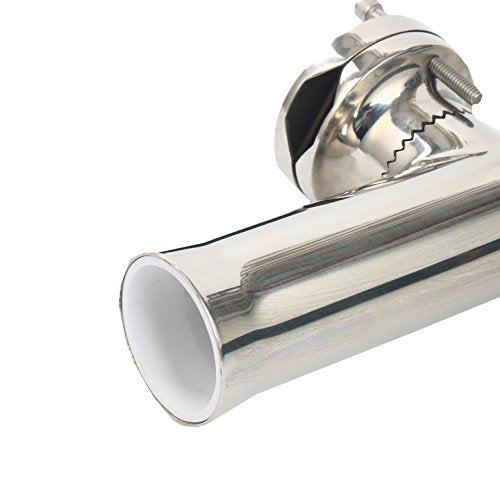 Amarine Made Fishing Rod Holder,Stainless Tournament Style Clamp on Rod Holder,Adjustable Fishing Pole Holder for Rails 1-1/4" to 2"
