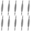 10 Pack Fishing Weights Sinkers Inline Trolling Fishing Weights | "Oval Lead Egg Sinkers with Double Barrel Swivels for Saltwater Freshwater Fishing" - size: 1/2oz-10pcs