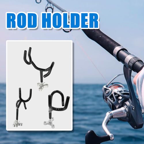 20 Degree Boat Fishing Rod Holder PVC Coated Steel Wire Pole Holders for Boats Anglers - color: Black