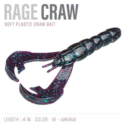 Strike King Rage Tail Craw - color: Junebug, size: 4 inch