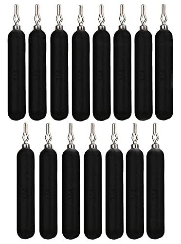 Reaction Tackle Drop Shot Weights for Bass Fishing - Skinny Pencil Sinkers for Drop Shot Rig - Freshwater and Saltwater Finesse Fishing - color: Black, size: 3/4 Oz (15-Pack)