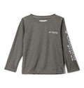 Columbia Youth Boys Toddler PFG Terminal Tackle Long Sleeve Sun Protection Shirt, Charcoal Heather/Cool Grey Logo, 2T
