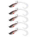 Soft Fishing Lures, 5Pcs Artificial Soft Baits Jig Head Soft Swimbaits with Hook for Saltwater/Freshwater Fishing - color: SO050-5