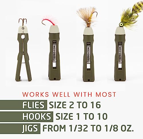 Fly and Ice Fishing Knot Tying Tool | Easily Tie Knots, For Flies, Hooks, and Jigs, Grip Eyelet, Thread Line, Tie Knot and Clip Line