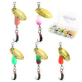 Trout Spinners - Fly Trout Fishing Lures for Bass Salmon Pike, Smallmouth Bass Lures with Brass Spinner for Lake River Fishing - color: Style D-0.1oz/5PCS